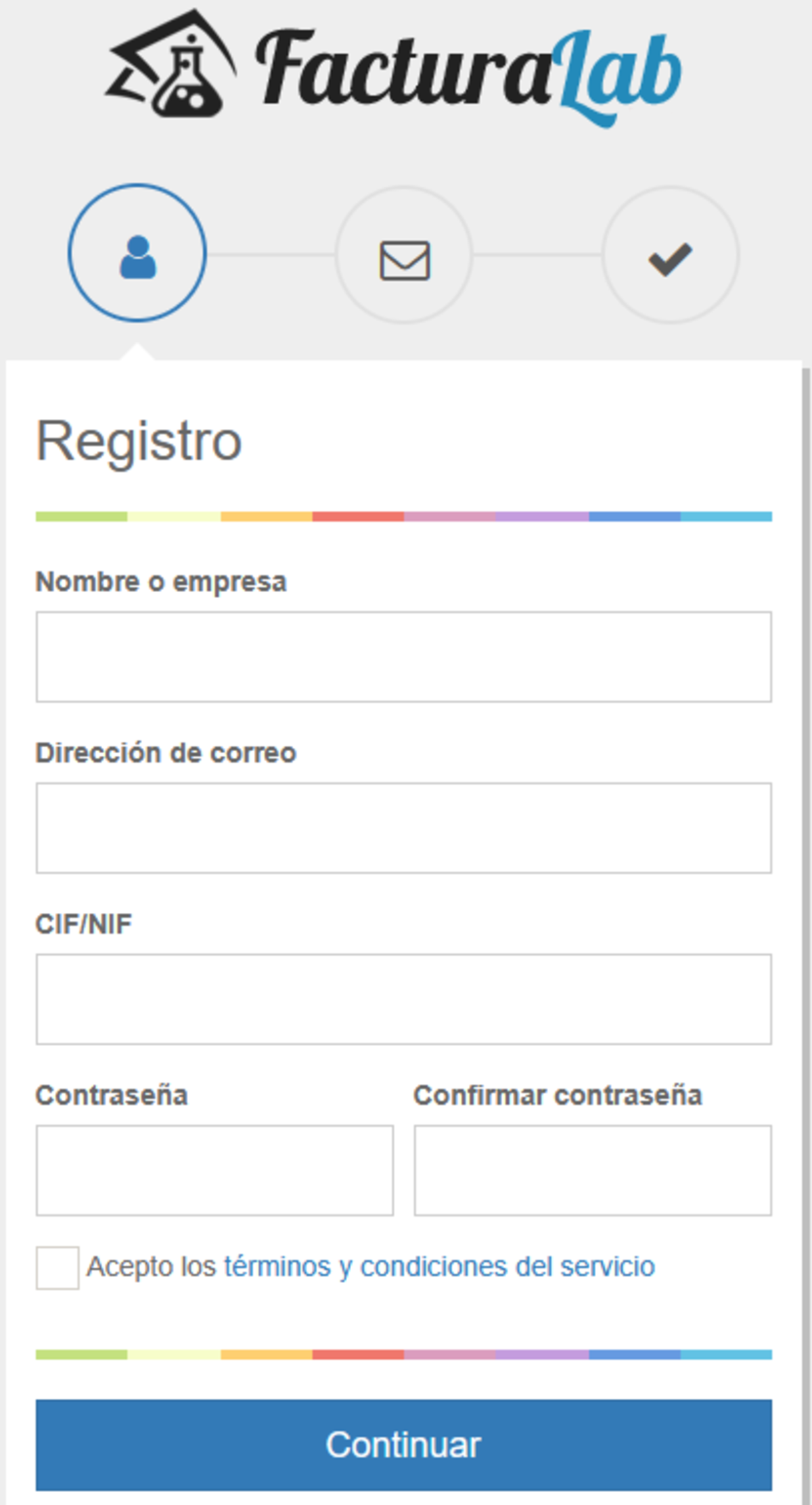 Captura 02: Formulario de registro