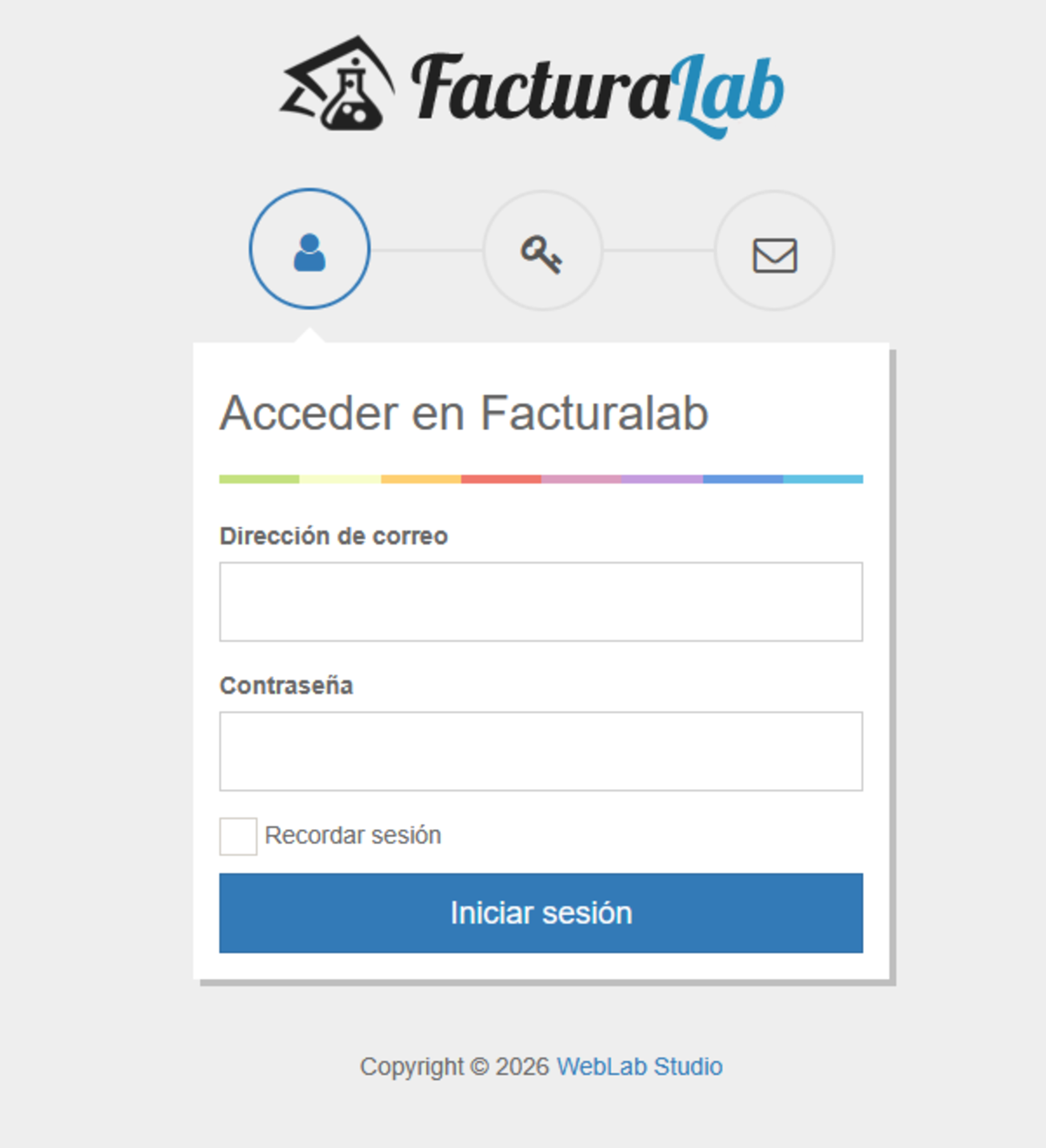 Captura 03: Pantalla de login