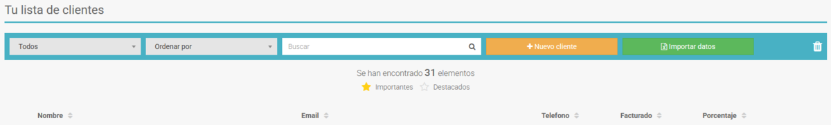 Captura 07:Listado de clientes + botón «Nuevo cliente
