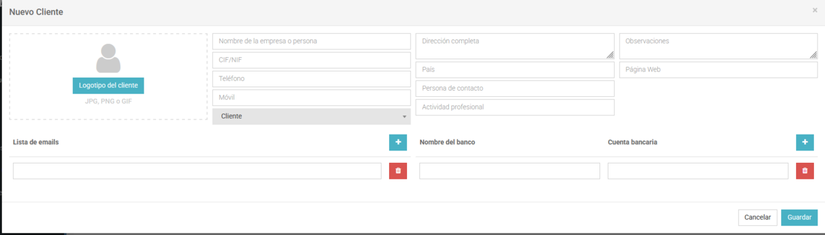 Captura 08:Formulario de alta / edición de cliente